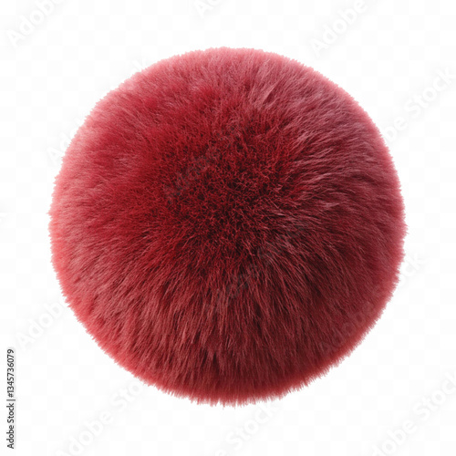 abstract 3d rendering soft fluffy fur ball in different colour style isolated on white background 