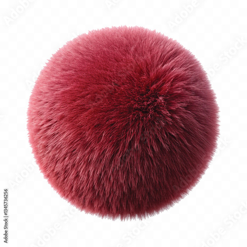 abstract 3d rendering soft fluffy fur ball in different colour style isolated on white background 