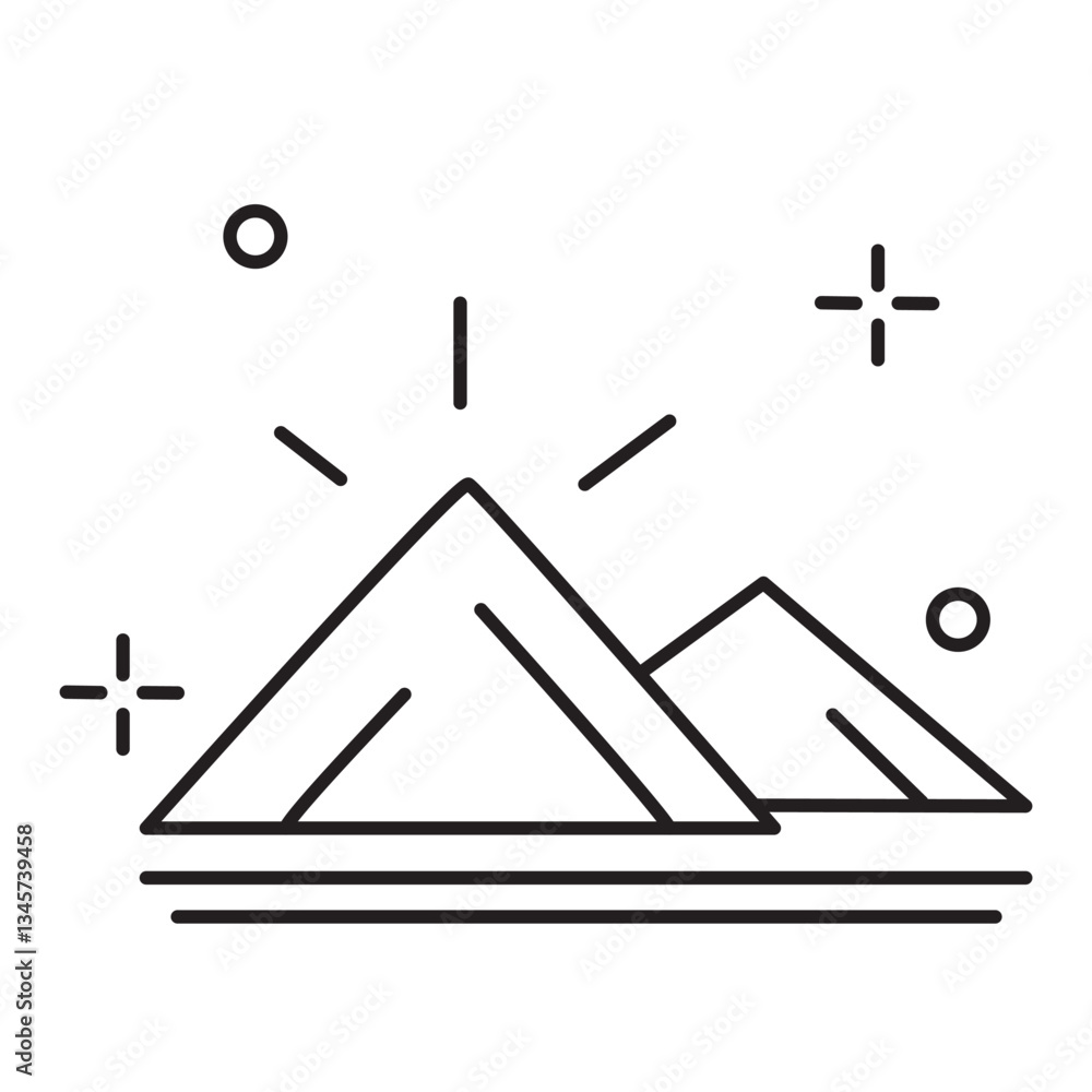 Simple Mountains Sunrise Landscape Simple Mountains Sunrise Landscape