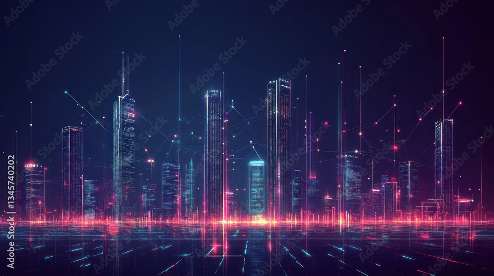 Futuristic city skyline digital art (2) Futuristic city skyline digital art (2)