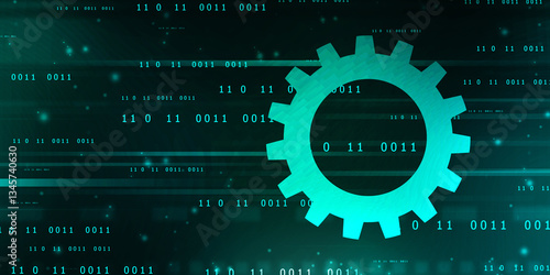Process management, optimization operation, fix strategy industry, transmission gears wheel, software update status, Cog Gear Wheel with social media icons on the technology abstract background