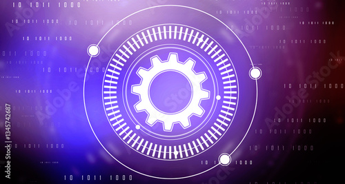 Process management, optimization operation, fix strategy industry, transmission gears wheel, software update status, Cog Gear Wheel with social media icons on the technology abstract background