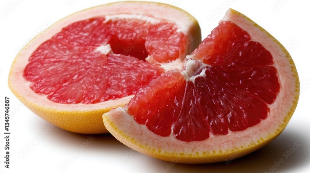 Freshly cut grapefruit halves Freshly cut grapefruit halves