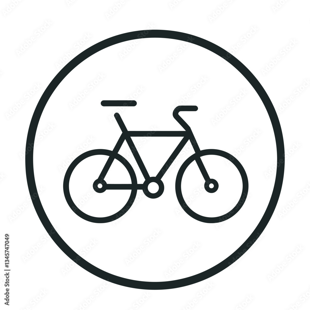 Bicycle icon in circle Bicycle icon in circle