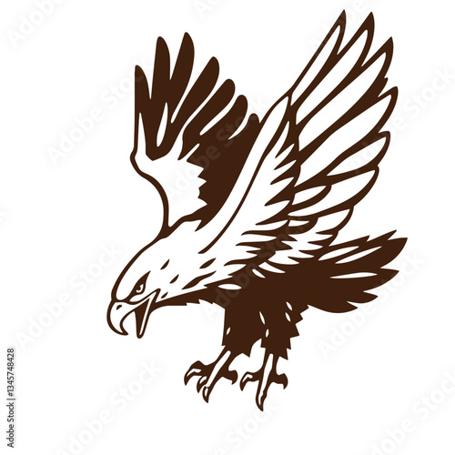 Eagle vibrant exciting logo vector silhouette shows power and strenght illustration design.