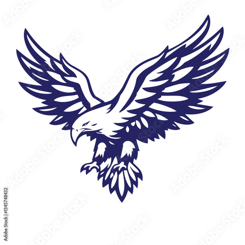 Eagle vibrant exciting logo vector silhouette shows power and strenght illustration design.