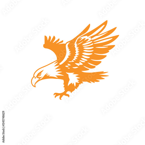 Eagle vibrant exciting logo vector silhouette shows power and strenght illustration design.
