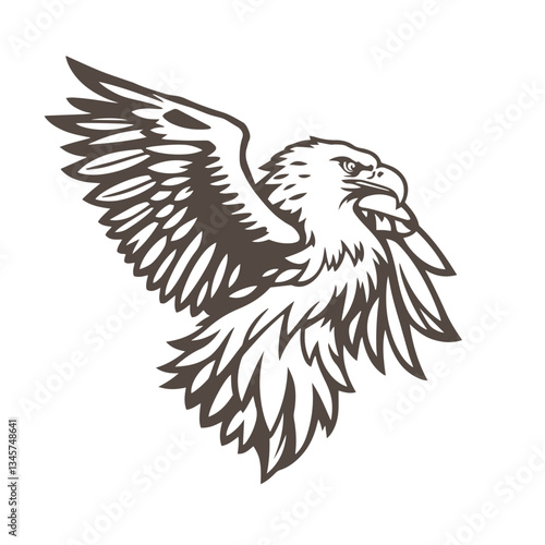 Eagle vibrant exciting logo vector silhouette shows power and strenght illustration design.