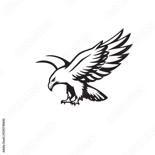 Eagle vibrant exciting logo vector silhouette shows power and strenght illustration design.