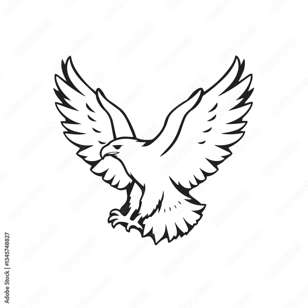 Fototapeta premium Eagle vibrant exciting logo vector silhouette shows power and strenght illustration design.