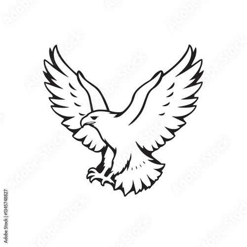 Eagle vibrant exciting logo vector silhouette shows power and strenght illustration design.