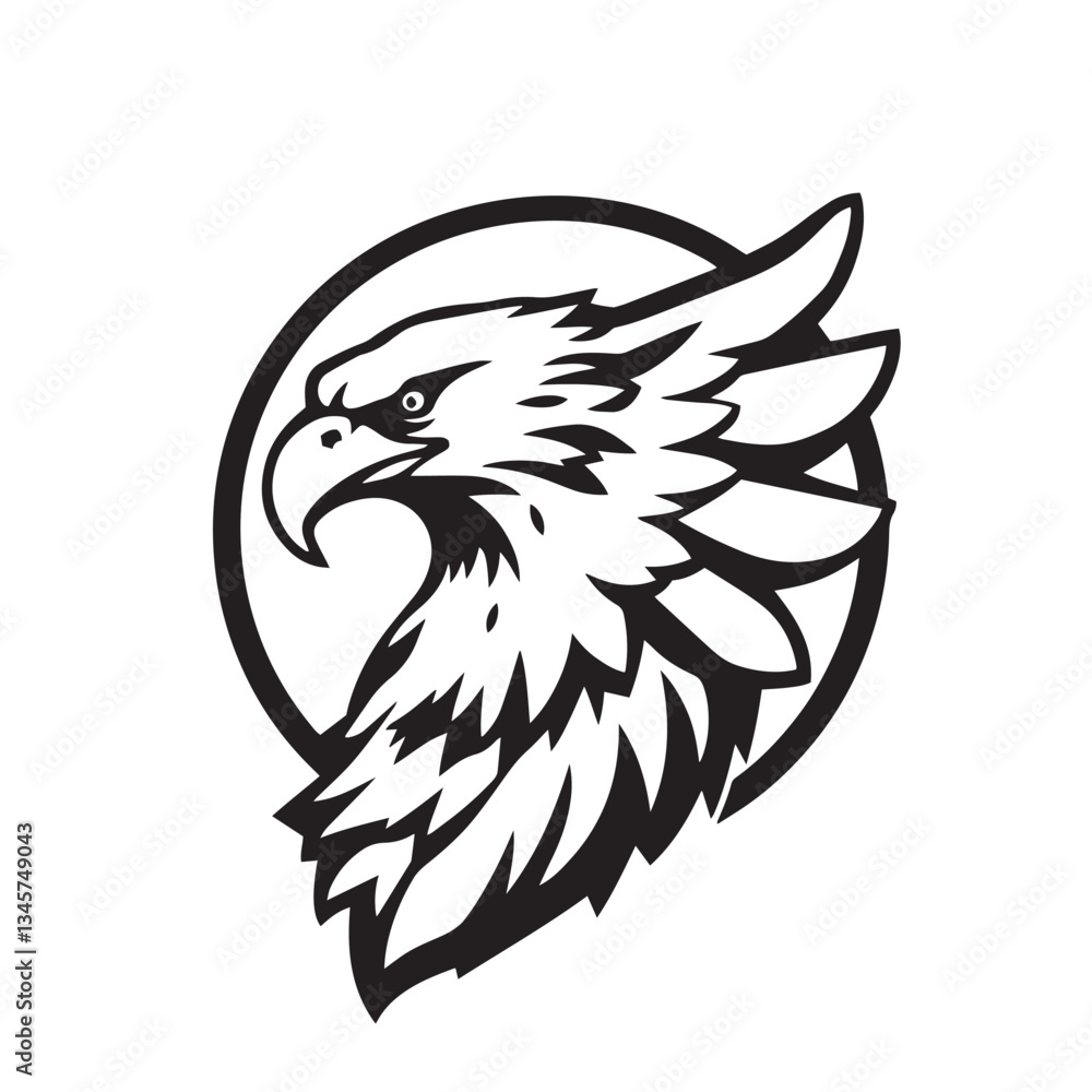 Obraz premium Eagle vibrant exciting logo vector silhouette shows power and strenght illustration design.