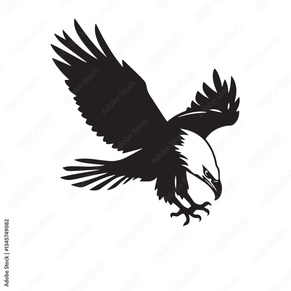 Fototapeta premium Eagle vibrant exciting logo vector silhouette shows power and strenght illustration design.