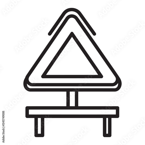Road warning triangle sign