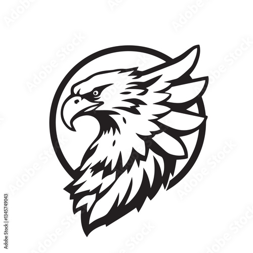 Eagle vibrant exciting logo vector silhouette shows power and strenght illustration design.