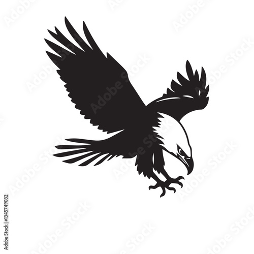Eagle vibrant exciting logo vector silhouette shows power and strenght illustration design.