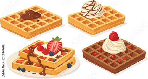 Waffle vector design in isolated vector, Waffle Logo and icon design