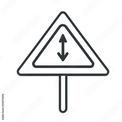 Downward Traffic Warning Sign