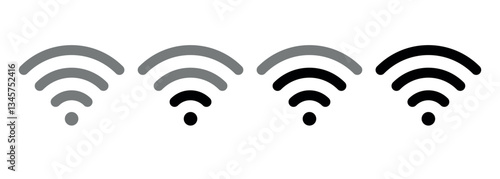 Obraz na płótnie WiFi signal strength indicator fading from weak to strong w salonie