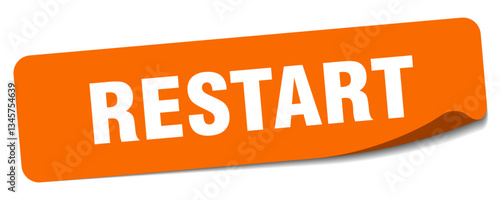 restart sticker. restart label