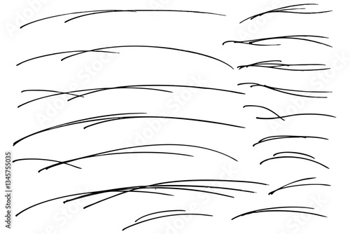 手描きの文字の下の線　アンダーラインセット　ベクター