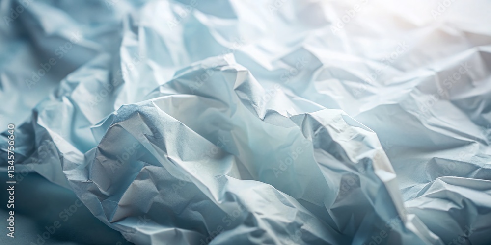 Fototapeta premium Soft Textured White Crumpled Paper Background - Abstract Photography