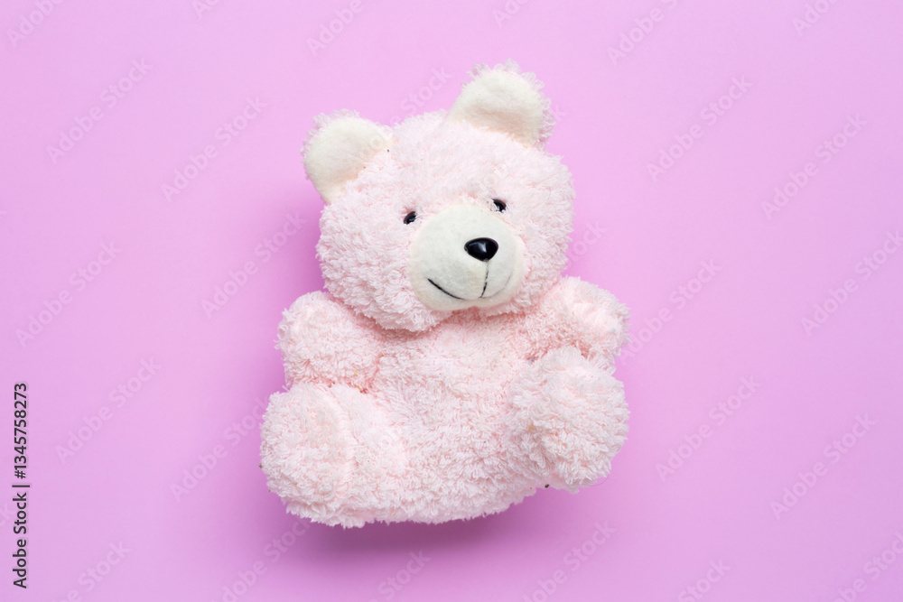 Teddy bear on copy space color background Teddy bear on copy space color background