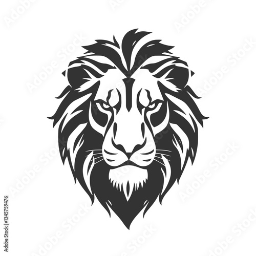 Lion head majestic logo vector silhouette shows power and strenght illustration design.