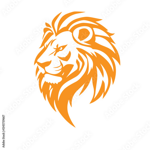 Lion head majestic logo vector silhouette shows power and strenght illustration design.