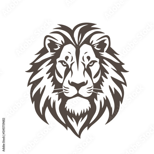 Lion head majestic logo vector silhouette shows power and strenght illustration design.