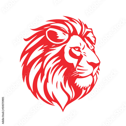 Lion head majestic logo vector silhouette shows power and strenght illustration design.