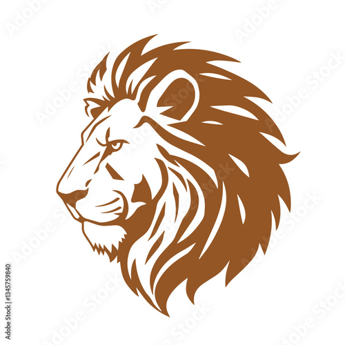 Lion head majestic logo vector silhouette shows power and strenght illustration design.