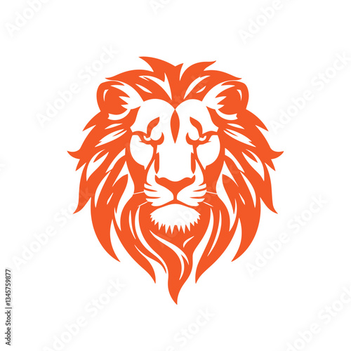 Lion head majestic logo vector silhouette shows power and strenght illustration design.