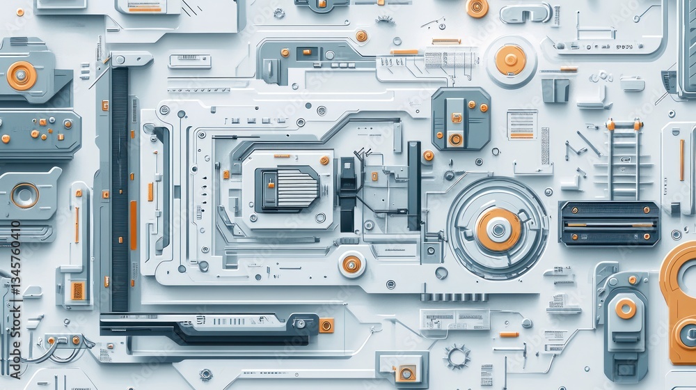 Futuristic technology circuit board, intricate design, top-down view, use for technology background Futuristic technology circuit board, intricate design, top-down view, use for technology background