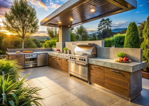 Fototapeta Naklejka Na Ścianę i Meble -  Summer Backyard BBQ Grill Party - Outdoor Cooking & Food Fun