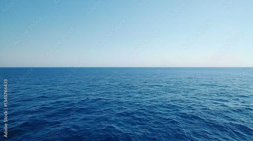 Fototapeta premium Vast Ocean Horizon On A Clear Day