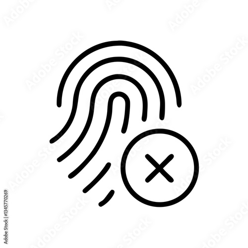 Fingerprint error icon showing unauthorized access or security denial