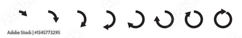 Rotating Arrow Icons Showing Circular Motion and Progression