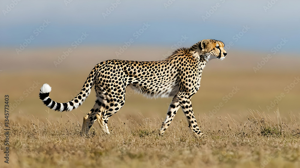 Obraz premium Cheetah Walking In Savanna Landscape