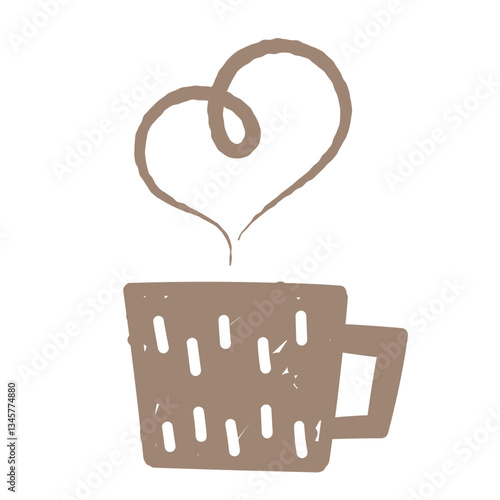 手書き風のかわいい北欧風のマグカップのイラスト