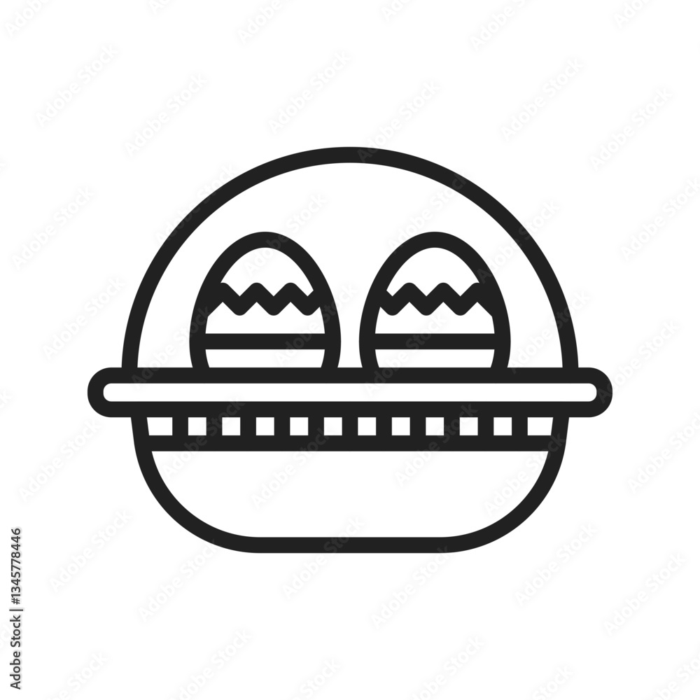 Fototapeta premium Eggs Basket icon vector image. Suitable for mobile apps, web apps and print media.