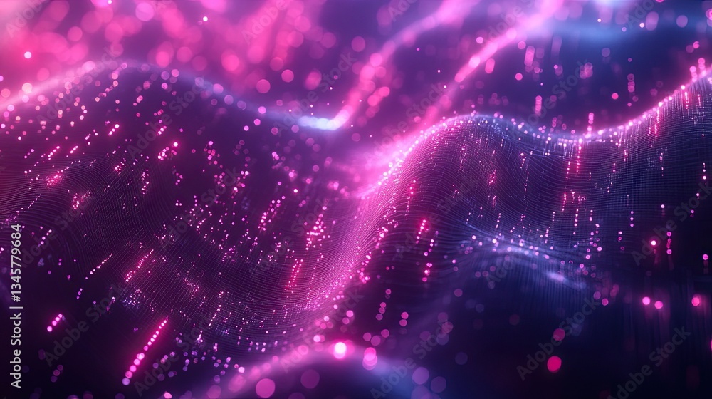A 3D-rendered abstract tech background featuring glowing lines and particles against a purple-blue backdrop A 3D-rendered abstract tech background featuring glowing lines and particles against a purple-blue backdrop