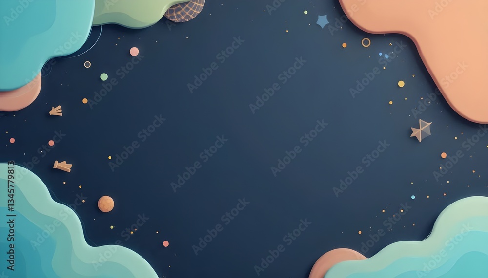 Flat Space-Themed Vector Design with Subtle Cosmic Elements Flat Space-Themed Vector Design with Subtle Cosmic Elements