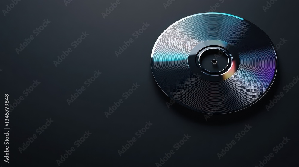 Sleek Metallic Disc on Dark Background: A Study in Minimalism Sleek Metallic Disc on Dark Background: A Study in Minimalism