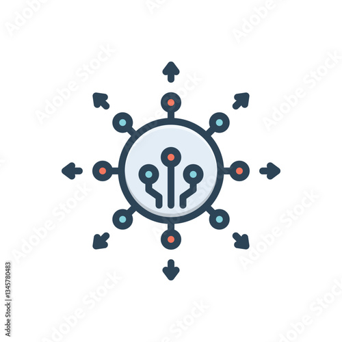 Color illustration icon for decentralized finance