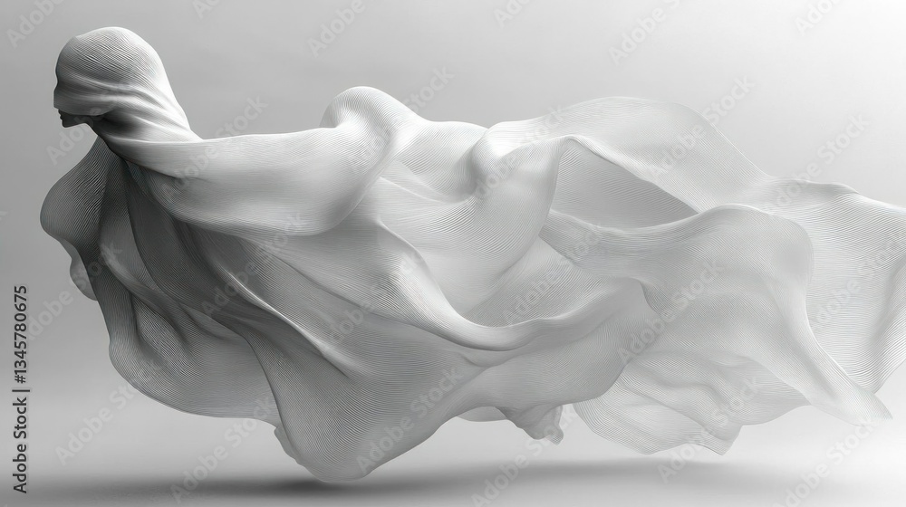 Elegant White Fabric Draped in Motion Abstract Elegant White Fabric Draped in Motion Abstract