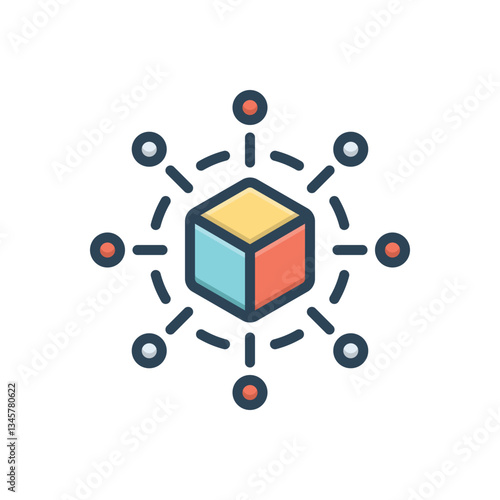 Photos Color illustration icon for distribution