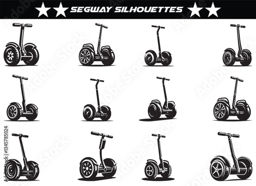 Segway silhouette isolated on a white background
