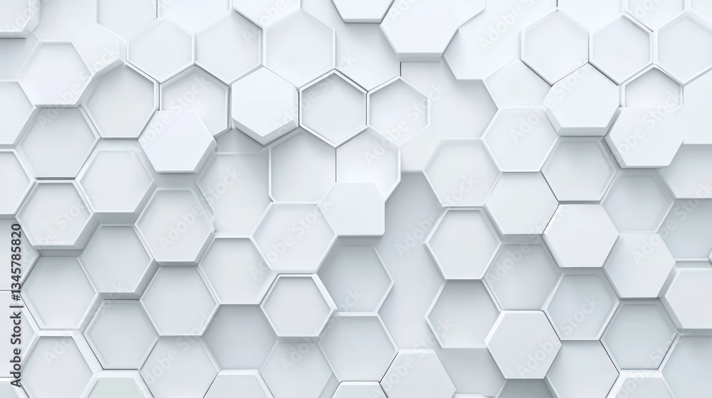 Fototapeta premium Abstract white honeycomb pattern background, ideal for tech or modern design