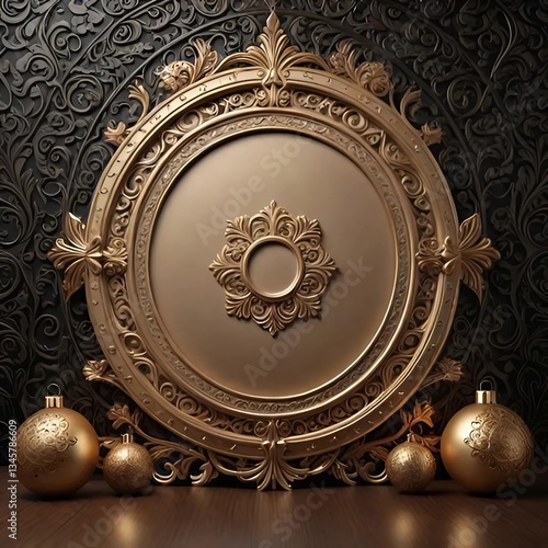 Wallpaper Mural vintage background with golden frame Torontodigital.ca